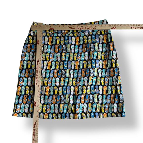 Vintage Y2K Flip Flip Print Mini Skirt Good Clothes Size 12 Beachcore Novelty - Picture 3 of 6